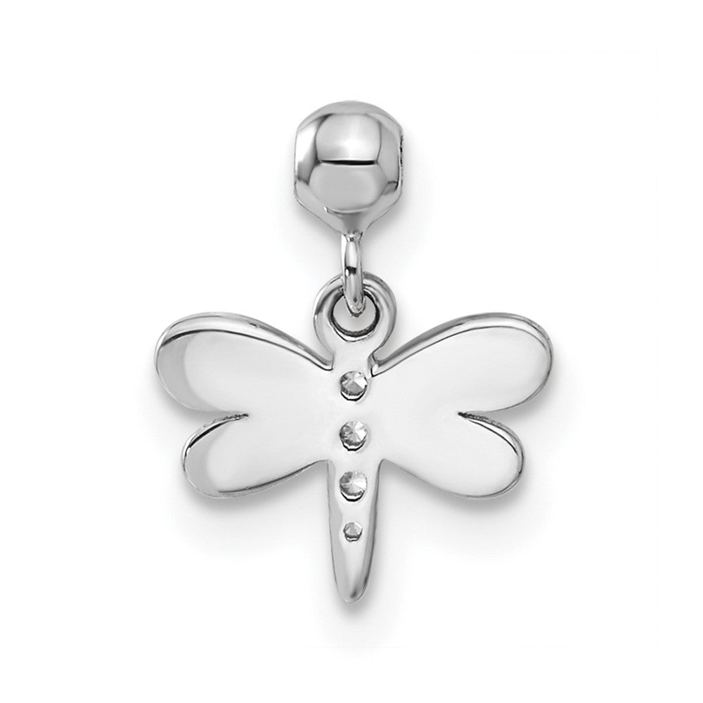 Mio Memento Sterling Silver Enamel CZ Dangle Dragonfly Charm