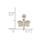 Mio Memento Sterling Silver Enamel CZ Dangle Dragonfly Charm