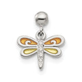 Mio Memento Sterling Silver Enamel CZ Dangle Dragonfly Charm