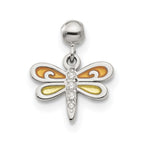 Mio Memento Sterling Silver Enamel CZ Dangle Dragonfly Charm