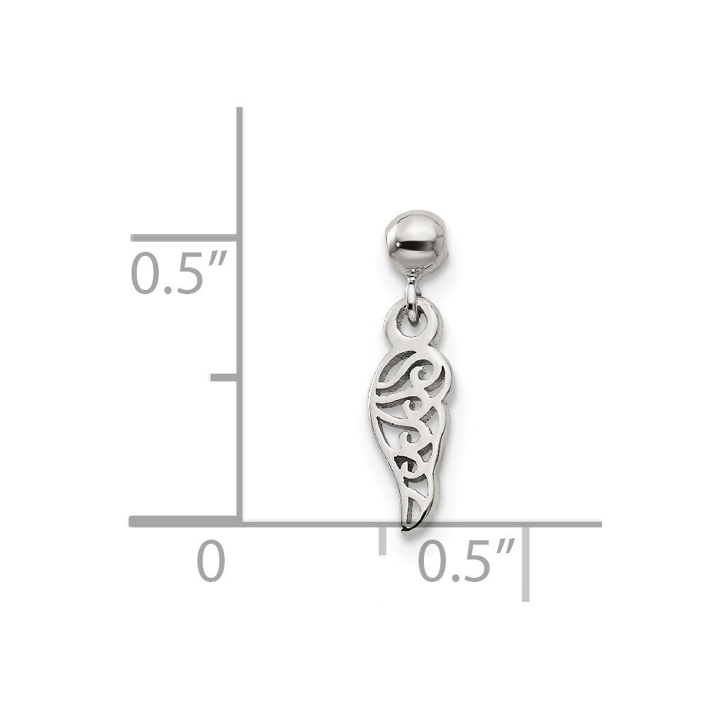Mio Memento Sterling Silver Dangle Wing Charm