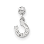 Mio Memento Sterling Silver CZ Dangle Horseshoe Charm