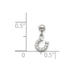 Mio Memento Sterling Silver CZ Dangle Horseshoe Charm
