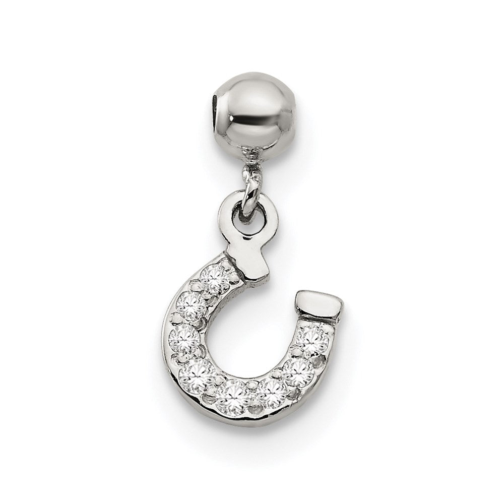 Mio Memento Sterling Silver CZ Dangle Horseshoe Charm