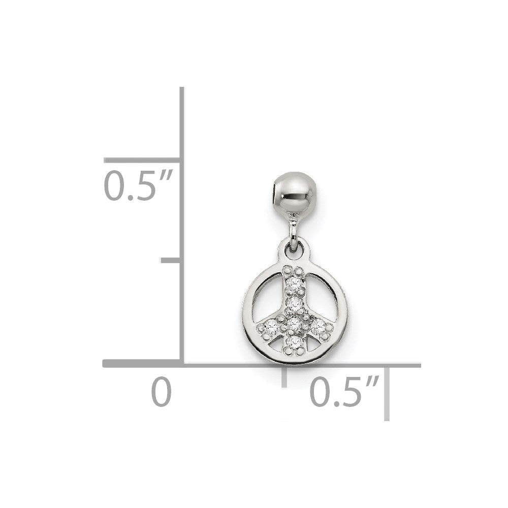 Mio Memento Sterling Silver CZ Dangle Peace Charm