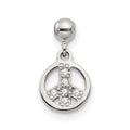 Mio Memento Sterling Silver CZ Dangle Peace Charm