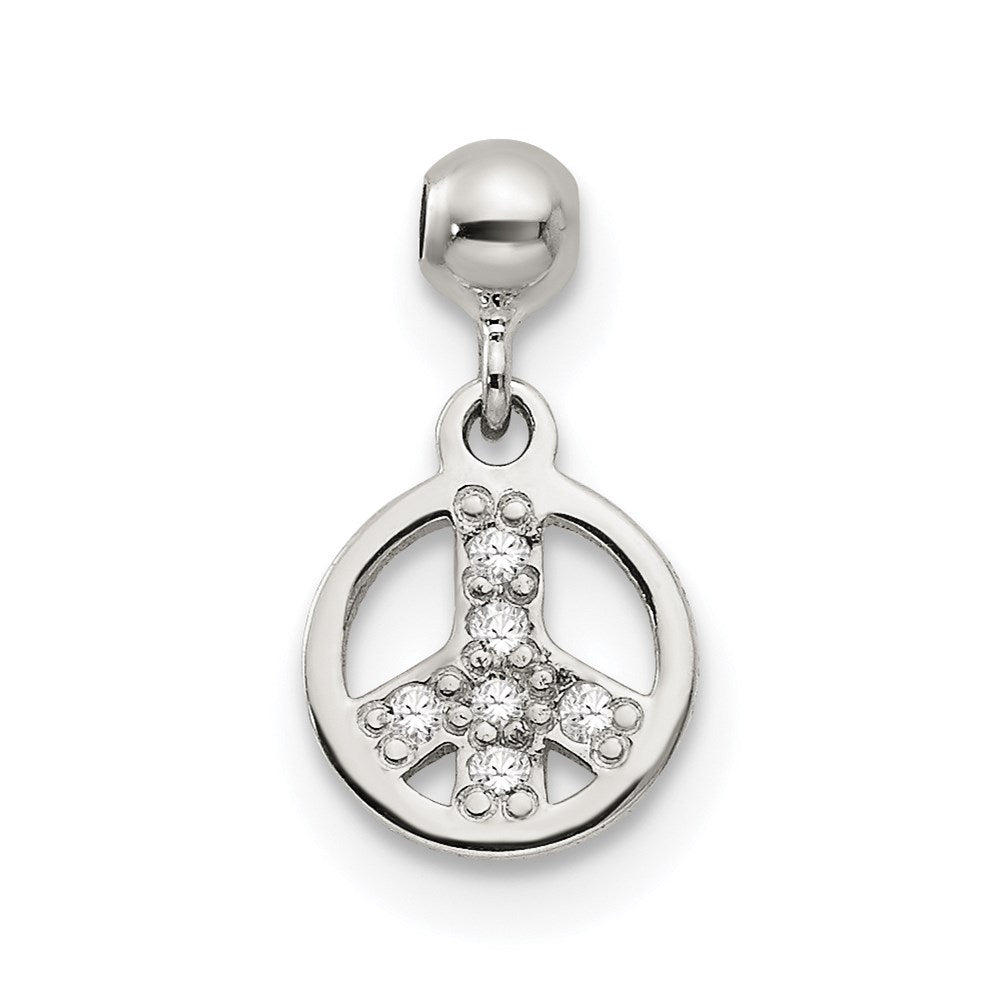 Mio Memento Sterling Silver CZ Dangle Peace Charm