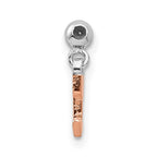 Mio Memento Sterling Silver Rhodium-plated Rose-tone Dangle Arrow Charm
