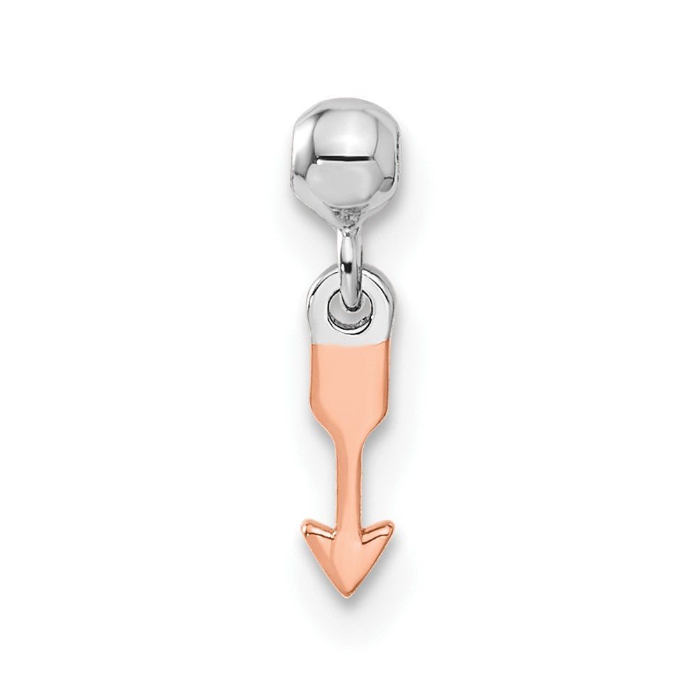 Mio Memento Sterling Silver Rhodium-plated Rose-tone Dangle Arrow Charm