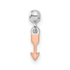 Mio Memento Sterling Silver Rhodium-plated Rose-tone Dangle Arrow Charm