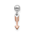 Mio Memento Sterling Silver Rhodium-plated Rose-tone Dangle Arrow Charm