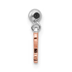 Mio Memento Sterling Silver Rhodium-plated Rose-tone Dangle Heart Key Charm