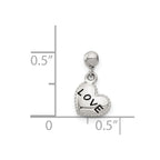 Mio Memento Sterling Silver Enamel Dangle Love Heart Charm