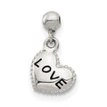 Mio Memento Sterling Silver Enamel Dangle Love Heart Charm