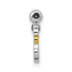 Mio Memento Sterling Silver Rhodium-plated Gold-tone CZ Dangle Crown Charm