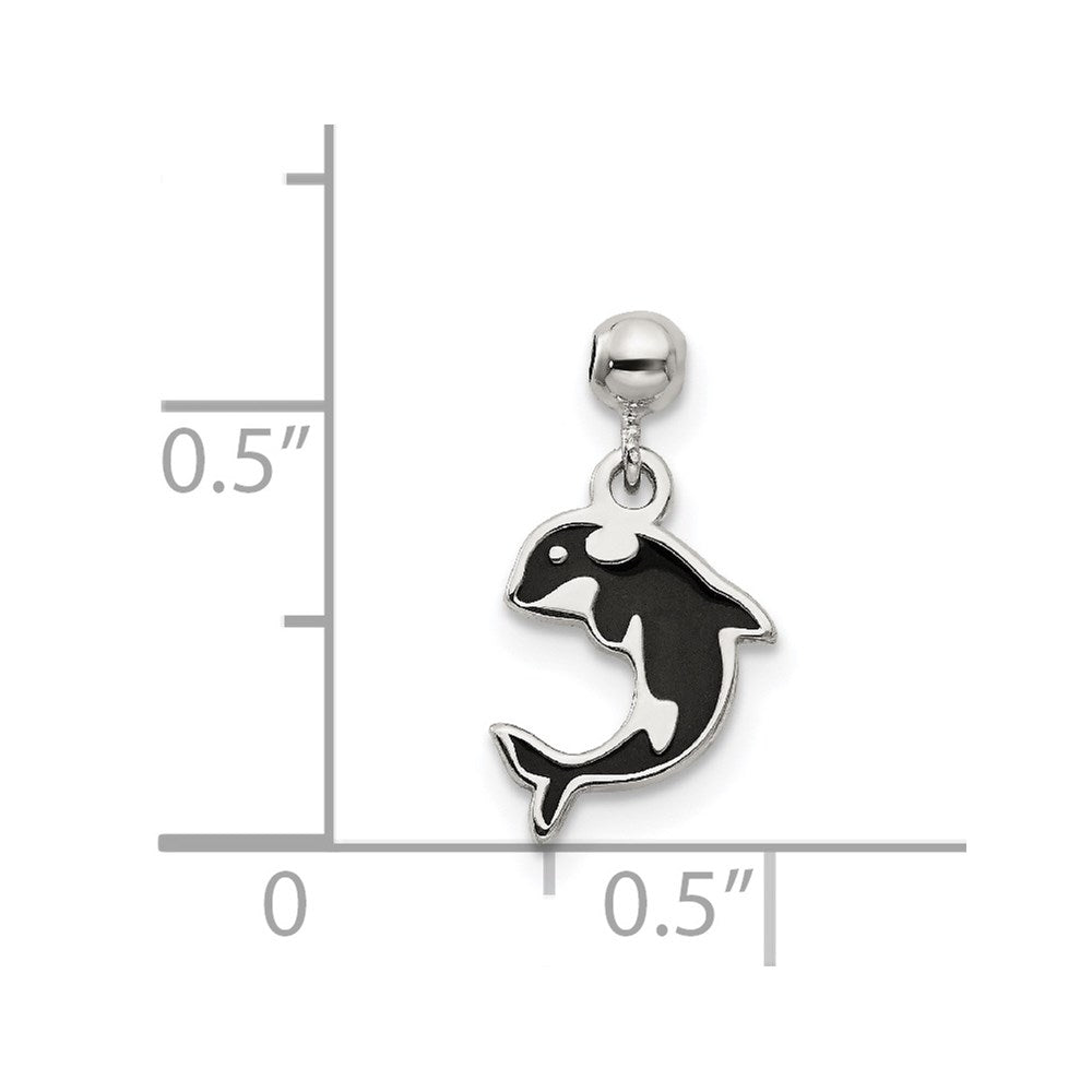 Mio Memento Sterling Silver Enamel Dangle Whale Charm