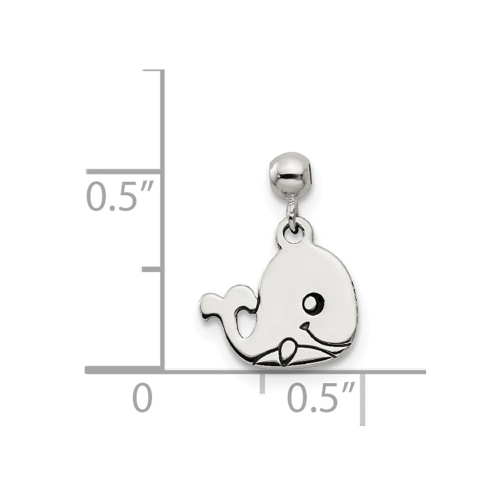 Mio Memento Sterling Silver Enamel Dangle Whale Charm