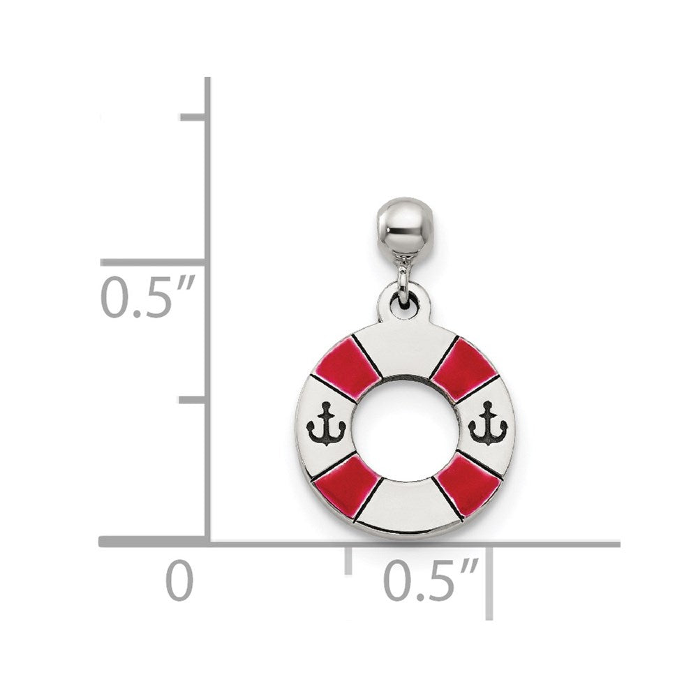 Mio Memento Sterling Silver Enamel Dangle Life Preserver Charm