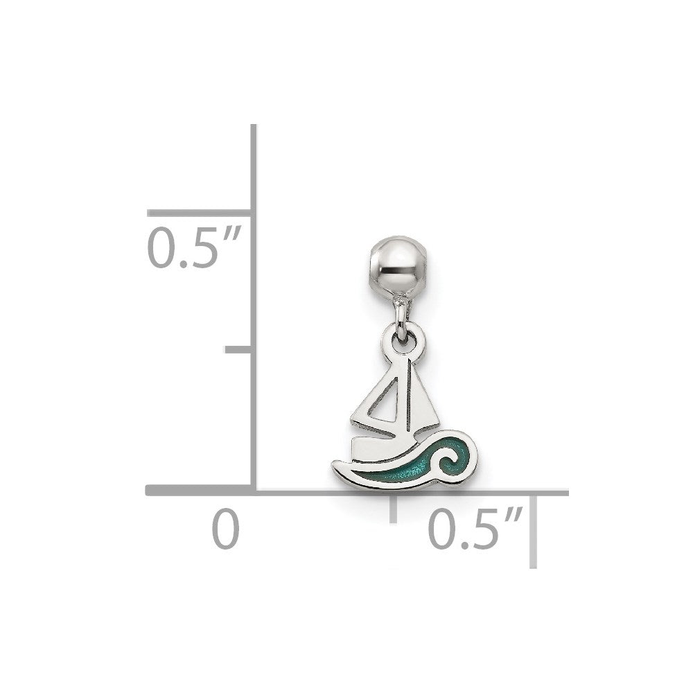 Mio Memento Sterling Silver Enamel Dangle Boat Charm