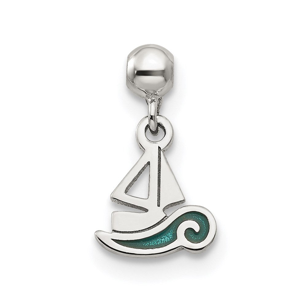 Mio Memento Sterling Silver Enamel Dangle Boat Charm