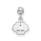 Mio Memento Sterling Silver Blue CZ Dangle Shell Charm