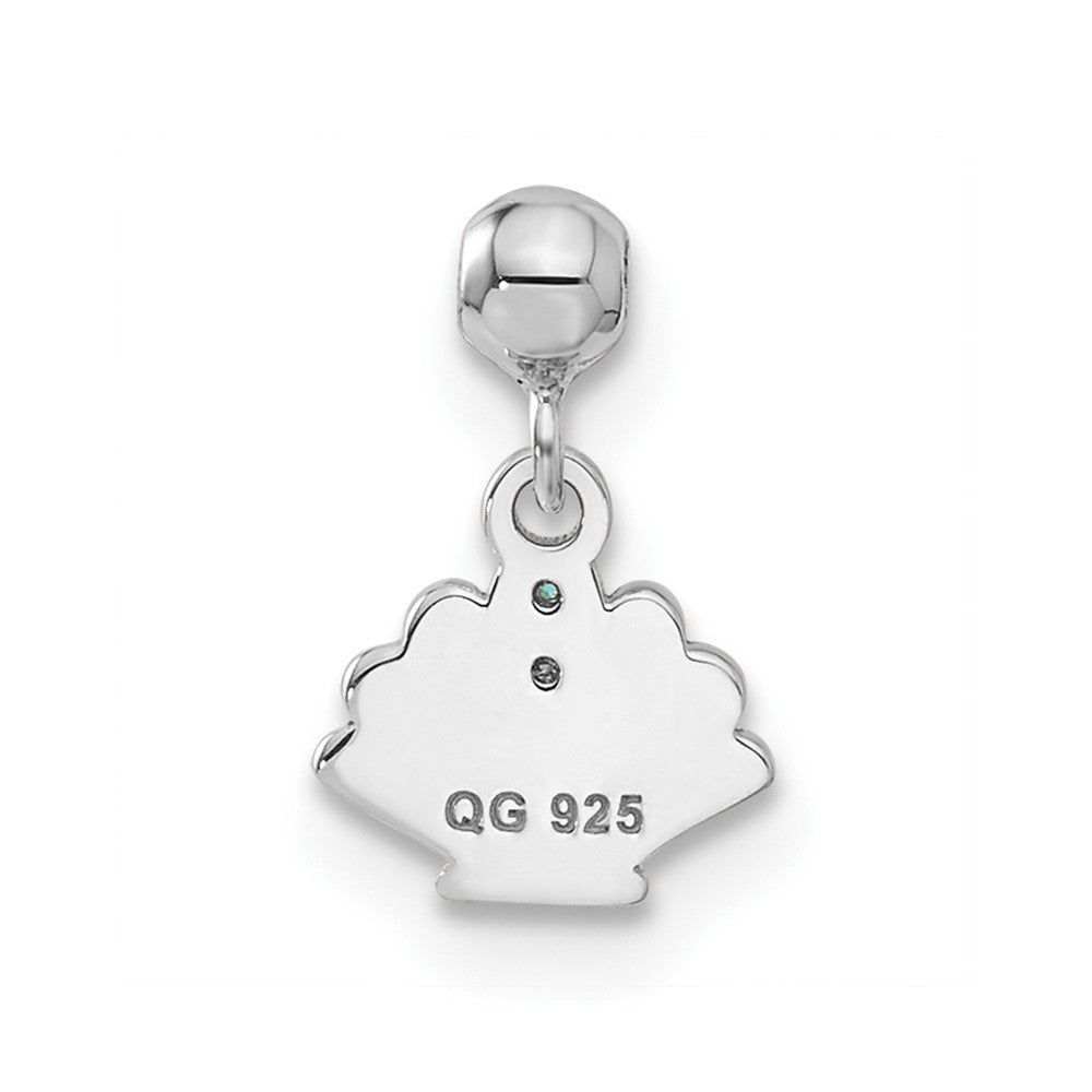 Mio Memento Sterling Silver Blue CZ Dangle Shell Charm