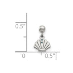 Mio Memento Sterling Silver Blue CZ Dangle Shell Charm