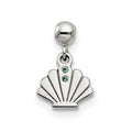 Mio Memento Sterling Silver Blue CZ Dangle Shell Charm