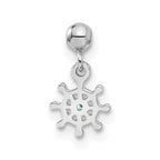 Mio Memento Sterling Silver Blue CZ Dangle Ship Charm