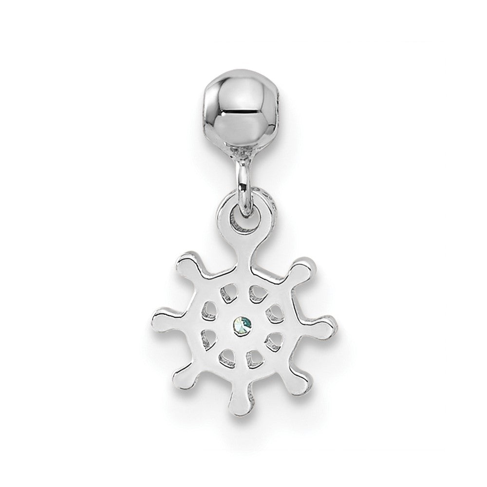 Mio Memento Sterling Silver Blue CZ Dangle Ship Charm