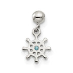 Mio Memento Sterling Silver Blue CZ Dangle Ship Charm