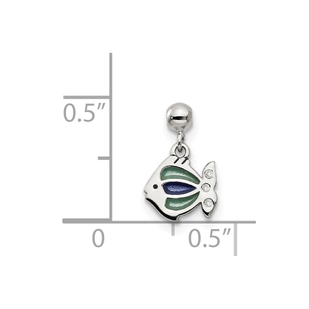 Mio Memento Sterling Silver Enamel Dangle Fish Charm