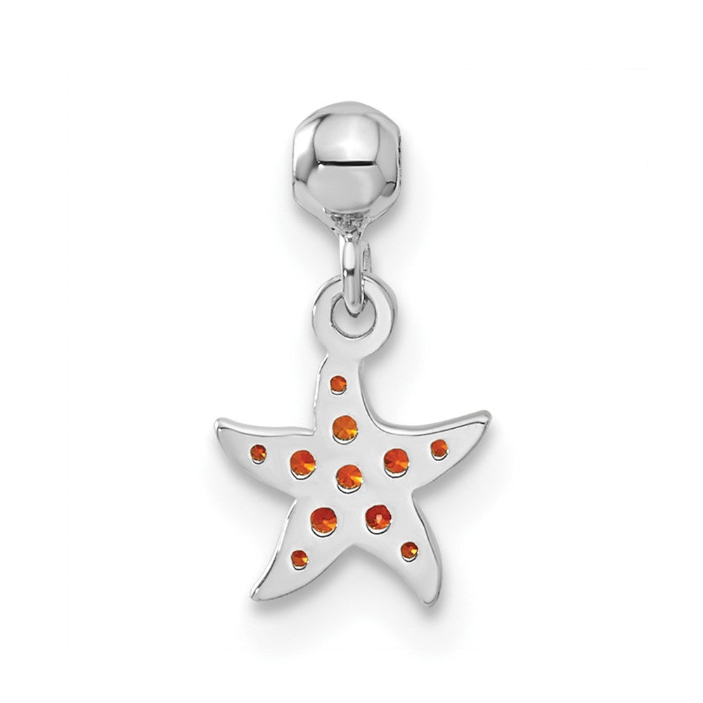 Mio Memento Sterling Silver Orange CZ Dangle Starfish Charm