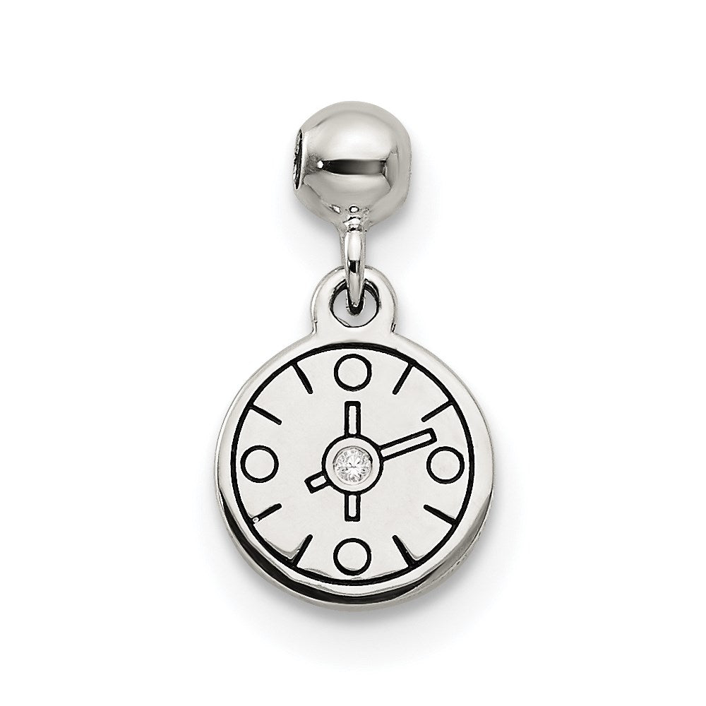 Mio Memento Sterling Silver Enamel CZ Dangle Compass Charm