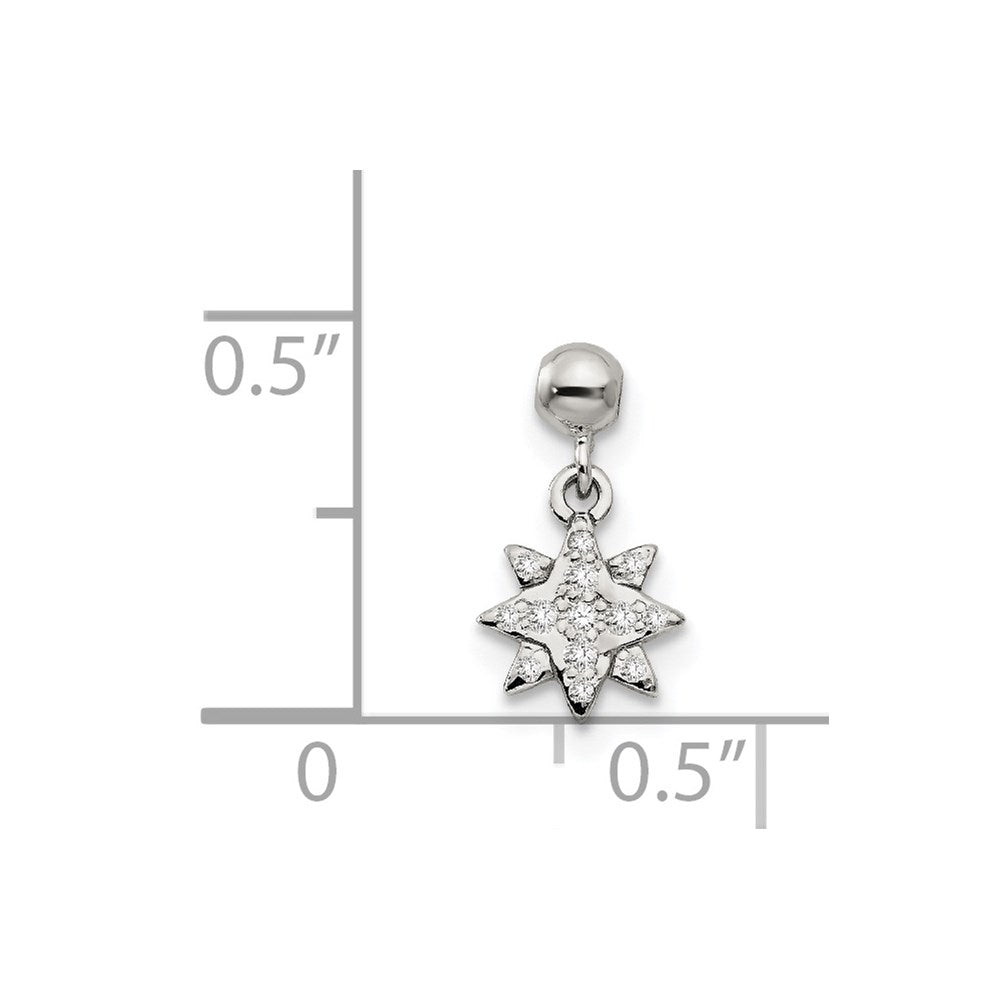 Mio Memento Sterling Silver CZ Dangle Star Charm