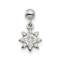 Mio Memento Sterling Silver CZ Dangle Star Charm