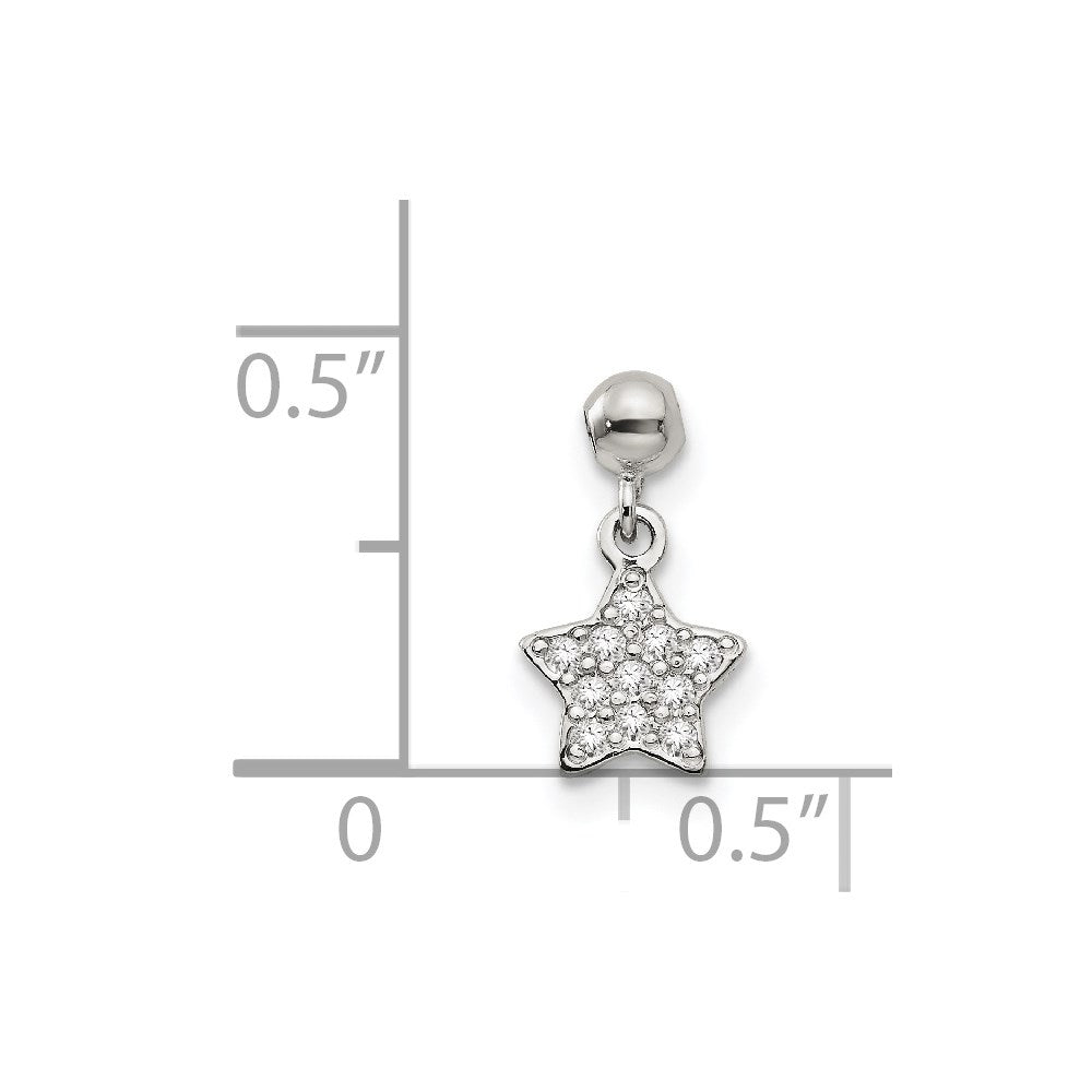 Mio Memento Sterling Silver CZ Dangle Star Charm