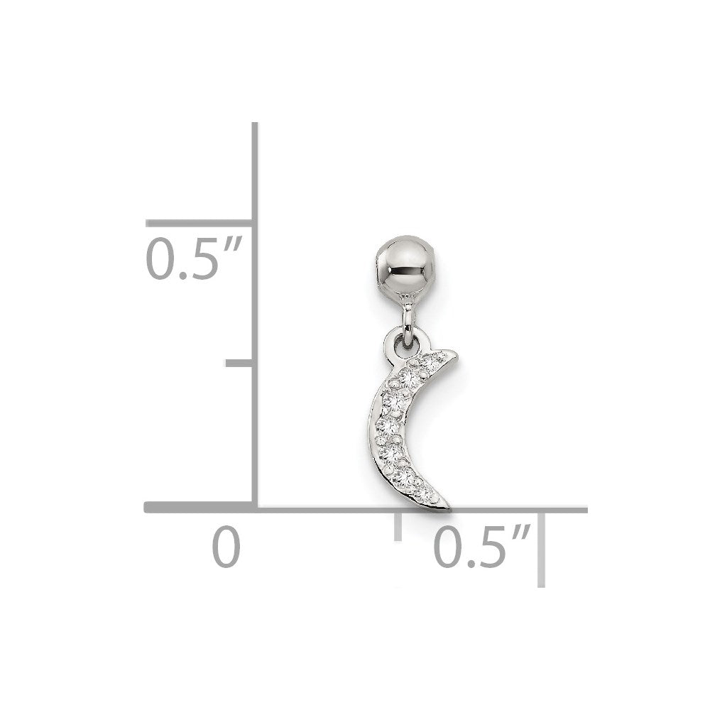 Mio Memento Sterling Silver CZ Dangle Moon Charm