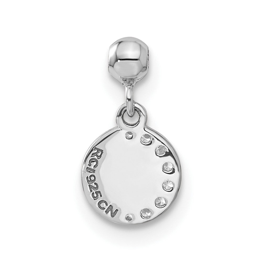 Mio Memento Sterling Silver Enamel CZ Dangle Moon and Star Charm