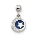 Mio Memento Sterling Silver Enamel CZ Dangle Moon and Star Charm