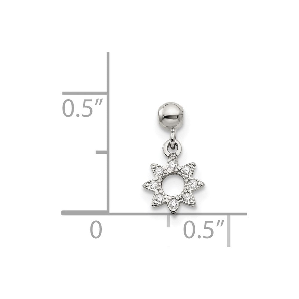 Mio Memento Sterling Silver CZ Dangle Star Charm