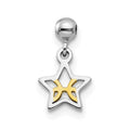 Mio Memento Sterling Silver Rhodium-plated Gold-tone Dangle Star Charm
