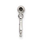 Mio Memento Sterling Silver Black CZ Dangle Spade Charm
