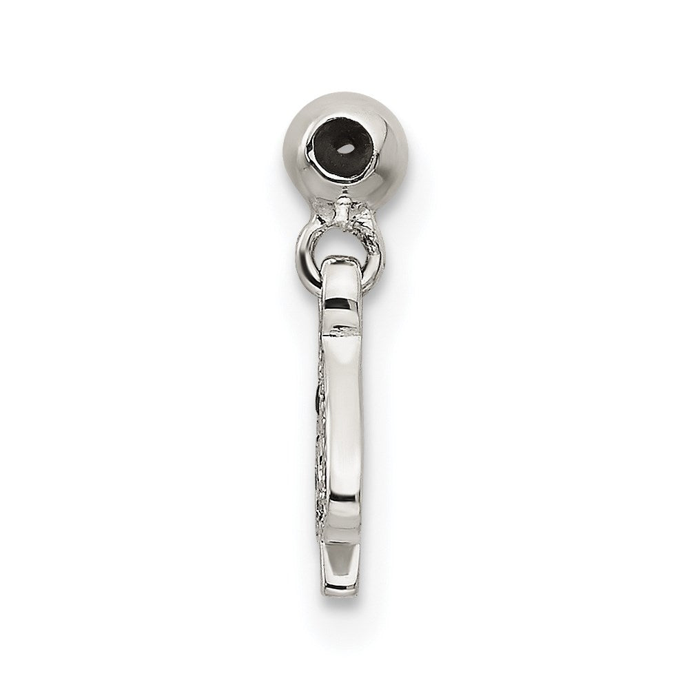 Mio Memento Sterling Silver Black CZ Dangle Spade Charm