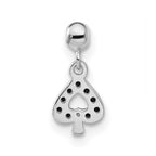 Mio Memento Sterling Silver Black CZ Dangle Spade Charm