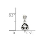 Mio Memento Sterling Silver Black CZ Dangle Spade Charm