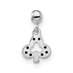 Mio Memento Sterling Silver Black CZ Dangle Club Charm