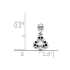 Mio Memento Sterling Silver Black CZ Dangle Club Charm