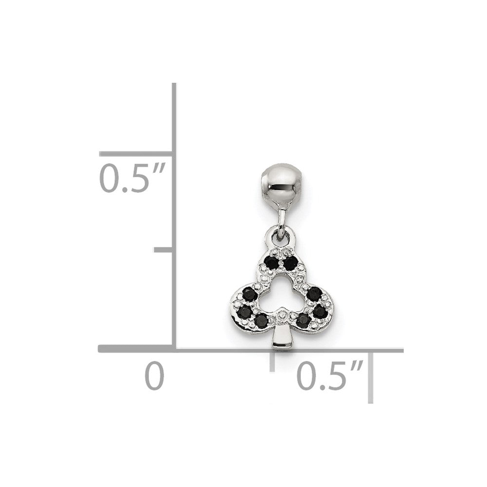 Mio Memento Sterling Silver Black CZ Dangle Club Charm