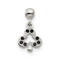 Mio Memento Sterling Silver Black CZ Dangle Club Charm